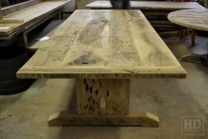 reclaimed pine table, Ontario, Richmond Hill, HD Threshing Floor Furniture, epoxy, polyurethane finish, modern farmhouse, pine barnwood, live edge, solid wood, pioneer wood table, aged wood table, distressed wood table, rustic table
