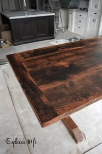 reclaimed pine table, Ontario, Richmond Hill, HD Threshing Floor Furniture, epoxy, polyurethane finish, modern farmhouse, pine barnwood, live edge, solid wood, pioneer wood table, aged wood table, distressed wood table, rustic table