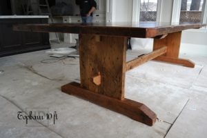 reclaimed pine table, Ontario, Richmond Hill, HD Threshing Floor Furniture, epoxy, polyurethane finish, modern farmhouse, pine barnwood, live edge, solid wood, pioneer wood table, aged wood table, distressed wood table, rustic table