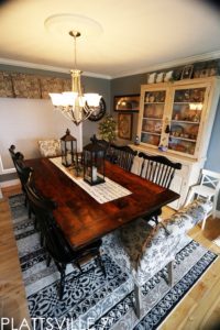 farmhouse harvest table, sawbuck, reclaimed hemlock, solid wood chairs, epoxy, hand-hewn beam, pioneer barn, Ontario, reclaimed wood table, distressed wood table, epoxy, resin, Gerald Reinink, HD Threshing Floor Furniture, cottage table, rustic wood table