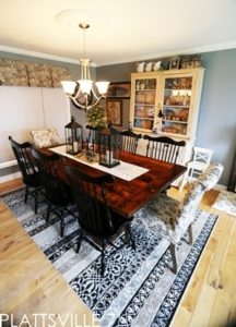 farmhouse harvest table, sawbuck, reclaimed hemlock, solid wood chairs, epoxy, hand-hewn beam, pioneer barn, Ontario, reclaimed wood table, distressed wood table, epoxy, resin, Gerald Reinink, HD Threshing Floor Furniture, cottage table, rustic wood table