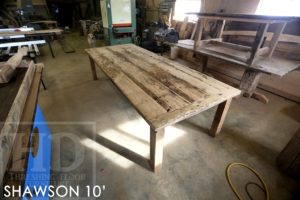 reclaimed wood harvest tables Ontario, farmhouse table, harvest tables Ontario, Sunderland, HD Threshing Floor Furniture, HD Threshing, barnwood tables Ontario, custom tables Ontario, epoxy, resin, recycled wood furniture, cottage table