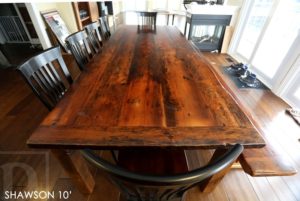 reclaimed wood harvest tables Ontario, farmhouse table, harvest tables Ontario, Sunderland, HD Threshing Floor Furniture, HD Threshing, barnwood tables Ontario, custom tables Ontario, epoxy, resin, recycled wood furniture, cottage table