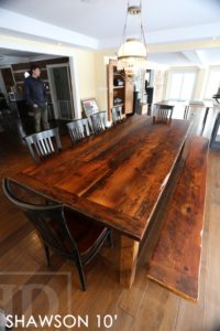 reclaimed wood harvest tables Ontario, farmhouse table, harvest tables Ontario, Sunderland, HD Threshing Floor Furniture, HD Threshing, barnwood tables Ontario, custom tables Ontario, epoxy, resin, recycled wood furniture, cottage table