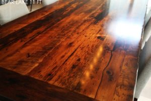 reclaimed wood trestle table, HD, HD Threshing Floor, HD Threshing Floor Furniture, Reinink, barnwood, recycled wood table, rustic wood table, epoxy, resin, Toronto, Ontario