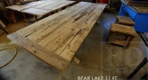 reclaimed wood trestle table, HD, HD Threshing Floor, HD Threshing Floor Furniture, Reinink, barnwood, recycled wood table, rustic wood table, epoxy, resin, Toronto, Ontario