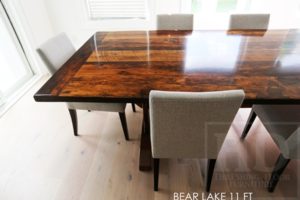 reclaimed wood trestle table, HD, HD Threshing Floor, HD Threshing Floor Furniture, Reinink, barnwood, recycled wood table, rustic wood table, epoxy, resin, Toronto, Ontario