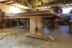 reclaimed wood trestle table, HD, HD Threshing Floor, HD Threshing Floor Furniture, Reinink, barnwood, recycled wood table, rustic wood table, epoxy, resin, Toronto, Ontario