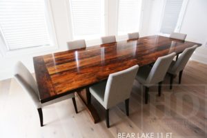 reclaimed wood trestle table, HD, HD Threshing Floor, HD Threshing Floor Furniture, Reinink, barnwood, recycled wood table, rustic wood table, epoxy, resin, Toronto, Ontario