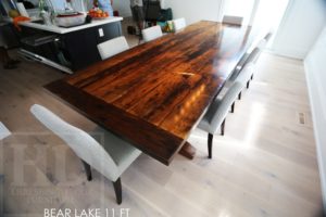reclaimed wood trestle table, HD, HD Threshing Floor, HD Threshing Floor Furniture, Reinink, barnwood, recycled wood table, rustic wood table, epoxy, resin, Toronto, Ontario