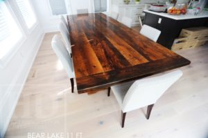 reclaimed wood trestle table, HD, HD Threshing Floor, HD Threshing Floor Furniture, Reinink, barnwood, recycled wood table, rustic wood table, epoxy, resin, Toronto, Ontario