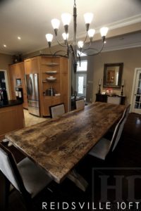 reclaimed wood tables Ontario, epoxy, hemlock, solid wood furniture Ontario, Mennonite furniture