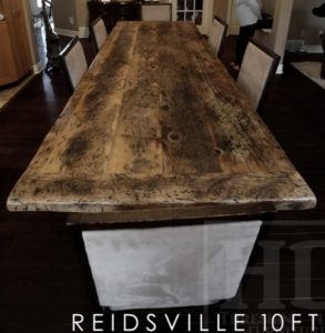 reclaimed wood tables Ontario, epoxy, hemlock, solid wood furniture Ontario, Mennonite furniture