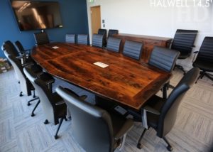 reclaimed wood boardroom table guelph, Ontario, epoxy, hemlock barnwood, boardroom table, conference table, modern furniture