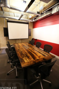 reclaimed wood tables Ontario, epoxy, boardroom table, resin, recycled wood furniture, conference table, reclaimed wood conference table, modern tables Ontario