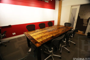 reclaimed wood tables Ontario, epoxy, boardroom table, resin, recycled wood furniture, conference table, reclaimed wood conference table, modern tables Ontario