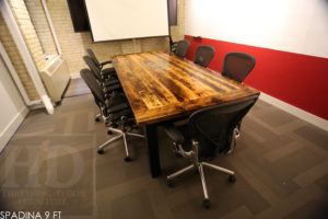 reclaimed wood tables Ontario, epoxy, boardroom table, resin, recycled wood furniture, conference table, reclaimed wood conference table, modern tables Ontario