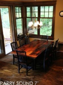 reclaimed wood cottage table, cottage life, reclaimed wood tables Ontario, Parry Sound, wormy maple, barnwood, farmhouse, country table, modern farmhouse, HD Threshing Floor Furniture, Gerald Reinink