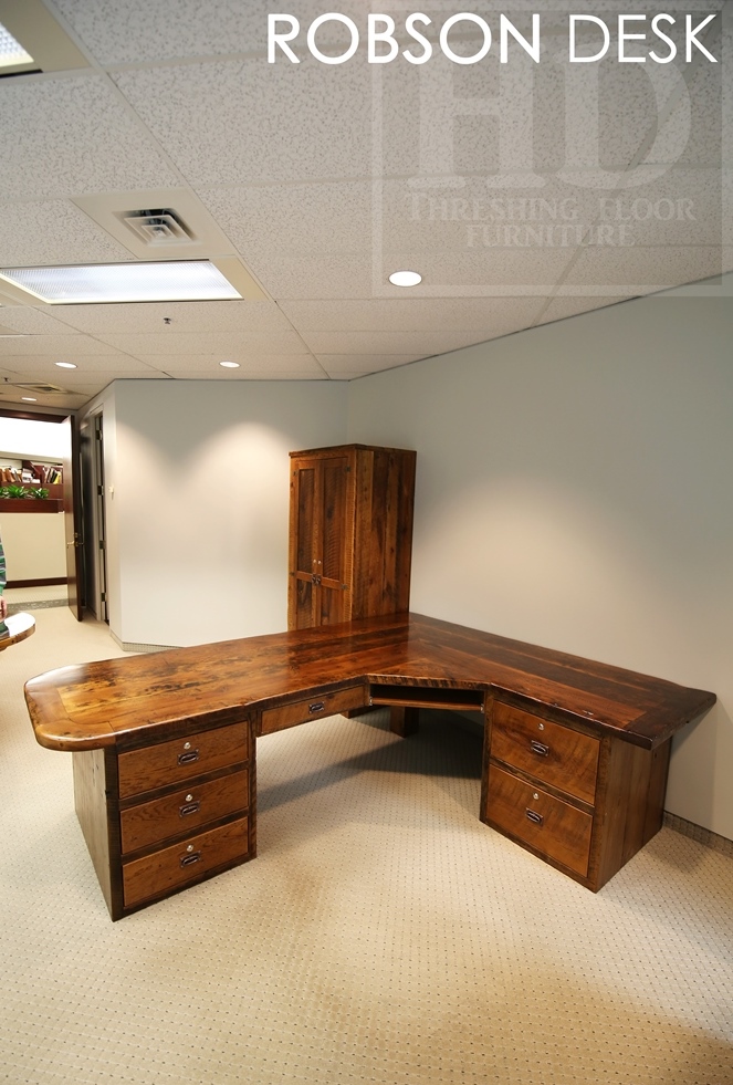 solid wood desks Ontario, reclaimed wood furniture Ontario, HD Threshing Floor Furniture, Reinink, epoxy, modern farmhouse desk, cottage desk, rustic desk set