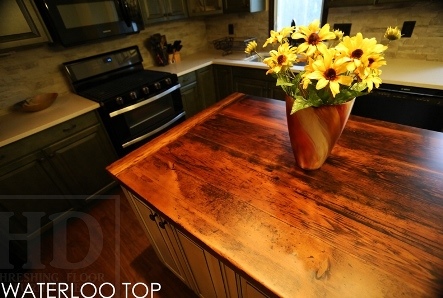custom reclaimed wood island top, island top, barnwood island, reclaimed wood top, epoxy, hemlock, barnwood, live edge, HD Threshing Floor Furniture, HD Threshing, cottage island top, cottage