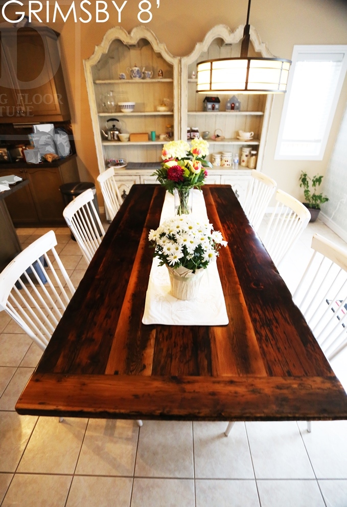 reclaimed wood trestle table, barnwood table, recycled wood furniture, epoxy, resin, HD Threshing Floor Furniture, HD Threshing, Gerald Reinink, farmhouse table, country style table, cottage life, cottage furniture Ontario, Grimsby, Ontario