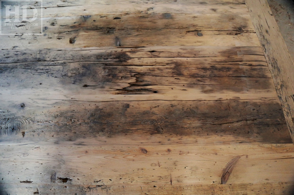 reclaimed wood table, farmhouse table, epoxy, hemlock barnwood, rustic furniture, cottage furniture Ontario, Toronto