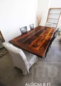reclaimed wood table, farmhouse table, epoxy, hemlock barnwood, rustic furniture, cottage furniture Ontario, Toronto