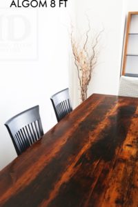 reclaimed wood table, farmhouse table, epoxy, hemlock barnwood, rustic furniture, cottage furniture Ontario, Toronto