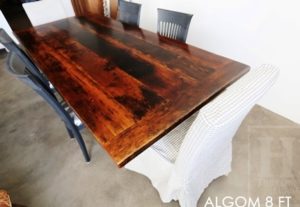 reclaimed wood table, farmhouse table, epoxy, hemlock barnwood, rustic furniture, cottage furniture Ontario, Toronto