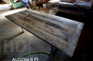 reclaimed wood table, farmhouse table, epoxy, hemlock barnwood, rustic furniture, cottage furniture Ontario, Toronto