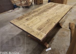 farmhouse table Toronto, reclaimed wood tables Ontario, barnwood tables, barn board table, epoxy, resin, HD Threshing, HD Threshing Floor Furniture, live edge, rustic table, cottage furniture Ontario, harvest tables Ontario, Toronto, solid wood table, mennonite furniture