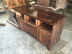 reclaimed wood cabinet, reclaimed wood buffet, rustic furniture Ontario, cottage furniture, reclaimed wood furniture, epoxy, HD Threshing, HD Threshing Floor Furniture, cottage furniture, distressed wood