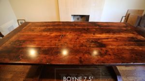 reclaimed wood furniture Burlington, Ontario, harvest table, rustic table, live edge, hemlock barnwood table, epoxy finish, Gerald Reinink