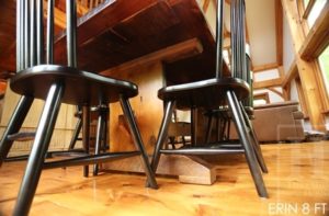 cottage table Erin Ontario, reclaimed wood table Ontario, mennonite furniture, amish furniture, epoxy, HD Threshing, HD Threshing Floor Furniture, wormy maple chairs, threshing floor furniture, threshing floor table, rustic table