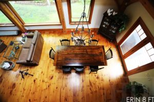 cottage table Erin Ontario, reclaimed wood table Ontario, mennonite furniture, amish furniture, epoxy, HD Threshing, HD Threshing Floor Furniture, wormy maple chairs, threshing floor furniture, threshing floor table, rustic table