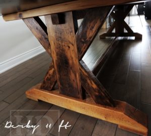 reclaimed wood table Collingwood, Ontario, sawbuck table, HD Threshing, HD Threshing Floor Furniture, mennonite furniture, amish furniture, rustic wood tables Ontario, cottage furniture Ontario, reclaimed wood furniture, sawbuck