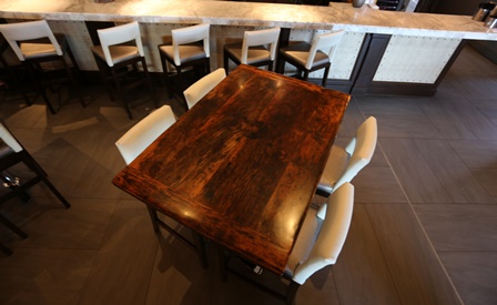 restaurant tables Ontario,reclaimed wood restaurant tables, bar table tops Ontario, reclaimed wood bar table tops, restaurant table tops, epoxy, resin, epoxy finish, resin, HD Threshing, HD Threshing Floor Furniture