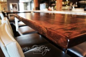 restaurant tables Ontario, restaurant tops, reclaimed wood restaurant tables Ontario, HD Threshing, HD Threshing Floor Furniture, barnwood, hemlock, epoxy