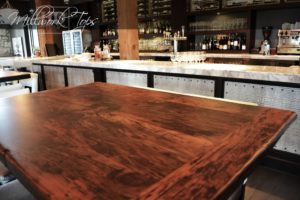 restaurant tables Ontario, restaurant tops, reclaimed wood restaurant tables Ontario, HD Threshing, HD Threshing Floor Furniture, barnwood, hemlock, epoxy