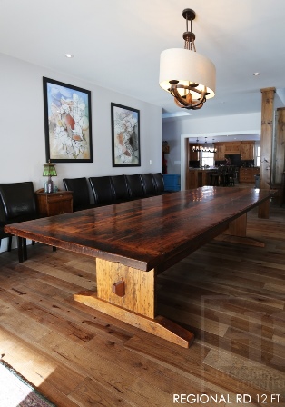 reclaimed wood table Puslinch, HD Threshing, HD Threshing Floor Furniture, farmhouse table, rustic table, Puslinch, mennonite furniture, amish furniture, Ontario wood