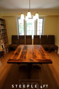 reclaimed wood pedestal table Ontario, epoxy, resin, HD Threshing, HD Threshing Floor Furniture, Gerald Reinink, rustic table, threshing floor table, mennonite furniture, solid wood furniture Ontario