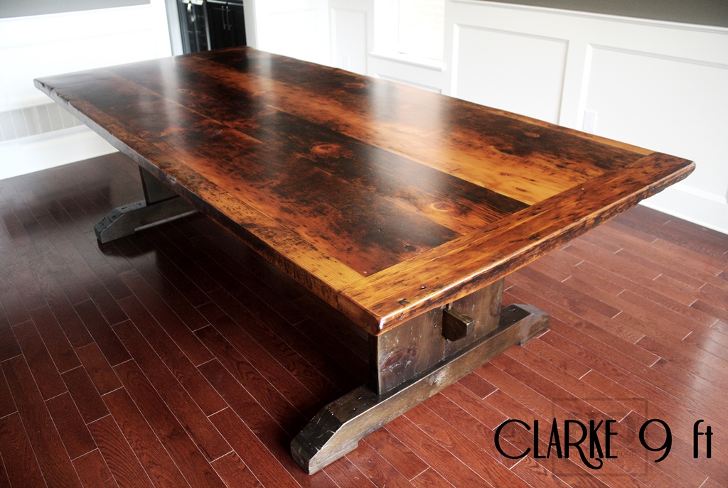 reclaimed wood furniture Barrie Ontario, epoxy, mennonite furniture, amish furniture, original edges, rustic table, farmhouse table, harvest table, country style tables Ontario