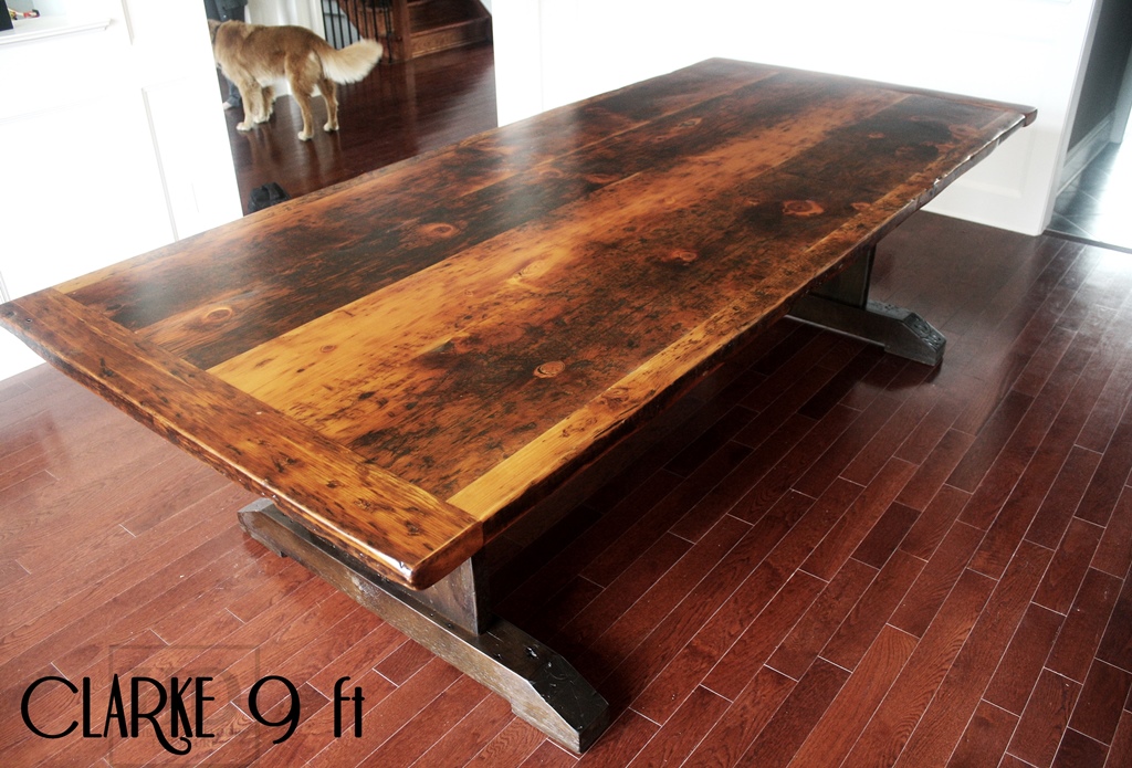 reclaimed wood furniture Barrie Ontario, epoxy, mennonite furniture, amish furniture, original edges, rustic table, farmhouse table, harvest table, country style tables Ontario