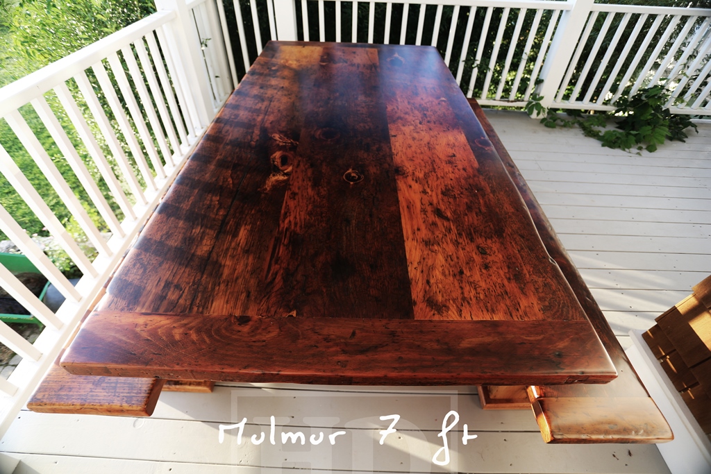 reclaimed wood table, mulmur, ontario, farmhouse table, rustic furniture, solid wood furniture, epoxy, resin, HD Threshing, HD Threshing Floor Furniture, mennonite furniture, reclaimed wood benches