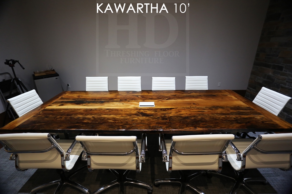 reclaimed wood table Ontario, boardroom table Ontario, epoxy, resin, HD Threshing, HD Threshing Floor Furniture, live edge, solid wood furniture, mennonite furniture, barnwood table, rustic wood table, metal base table, conference tables