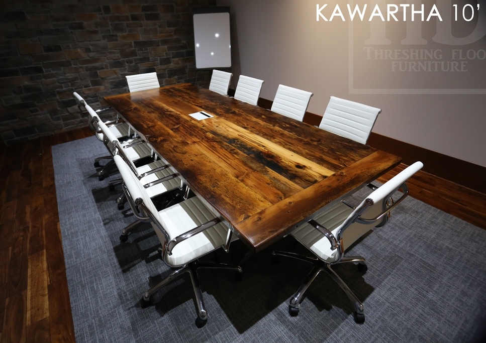 reclaimed wood table Ontario, boardroom table Ontario, epoxy, resin, HD Threshing, HD Threshing Floor Furniture, live edge, solid wood furniture, mennonite furniture, barnwood table, rustic wood table, metal base table, conference tables