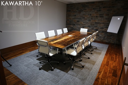 reclaimed wood table Ontario, boardroom table Ontario, epoxy, resin, HD Threshing, HD Threshing Floor Furniture, live edge, solid wood furniture, mennonite furniture, barnwood table, rustic wood table, metal base table, conference tables