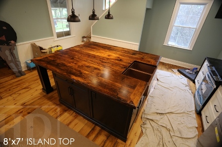 reclaimed wood island top, Cambridge, Ontario, rustic island top, mennonite furniture, reclaimed wood top, island top, farmhouse millwork, recycled wood furniture