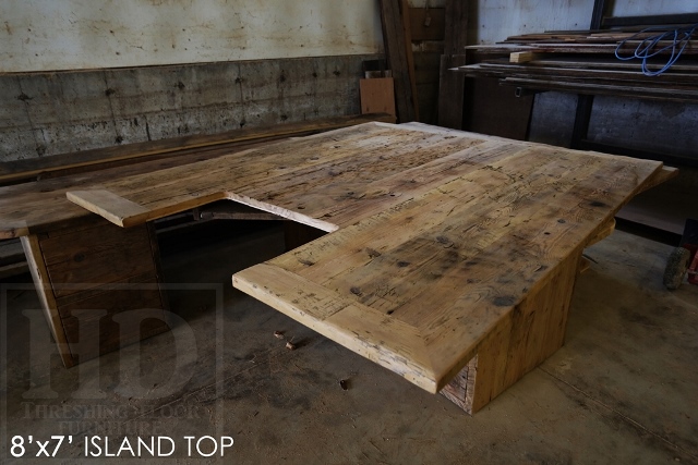 reclaimed wood island top, Cambridge, Ontario, rustic island top, mennonite furniture, reclaimed wood top, island top, farmhouse millwork, recycled wood furniture