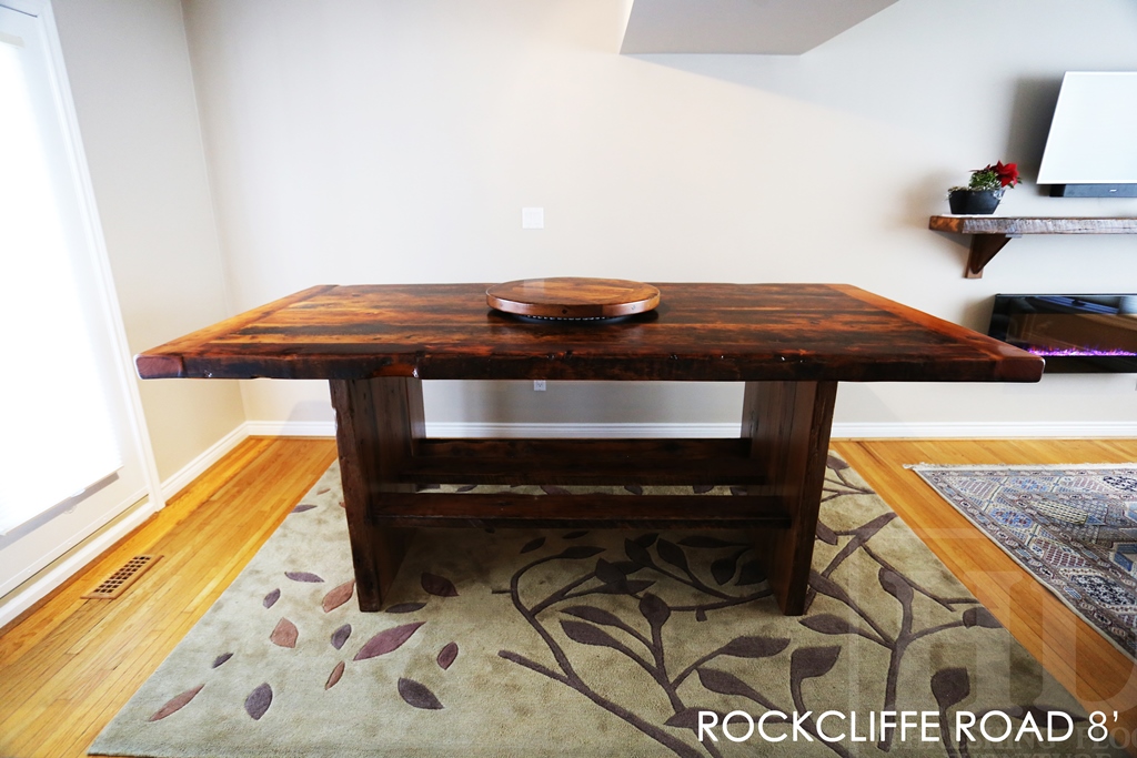 bar height reclaimed wood table, Ontario, rustic furniture, mennonite furniture